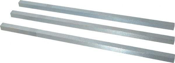 Made in USA - 12" Long, Zinc-Plated Oversized Key Stock - C1045 Steel - Exact Tool & Supply