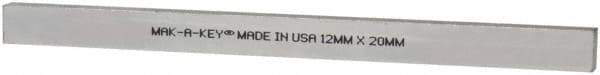 Made in USA - 12" Long, Zinc-Plated Oversized Key Stock - C1045 Steel - Exact Tool & Supply