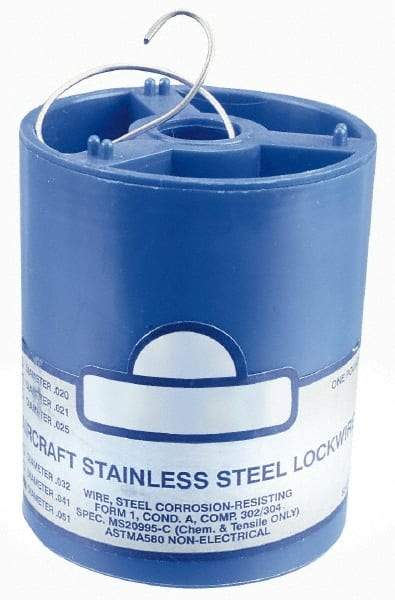 Value Collection - 20 Gage, 0.032 Inch Diameter x 362 Ft. Long, 302/304 Safety Lock Wire - 1 Lb. Shipping Weight - Exact Tool & Supply
