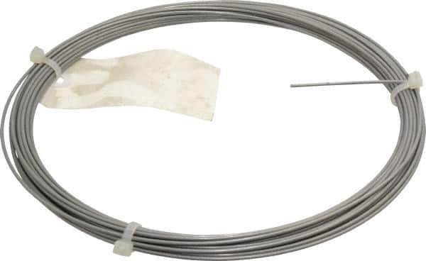 Value Collection - 30 Gage, 0.08 Inch Diameter x 59 Ft. Long, 302/304 Music Wire Coil - ASTM A580, 1 Lb. Shipping Weight - Exact Tool & Supply