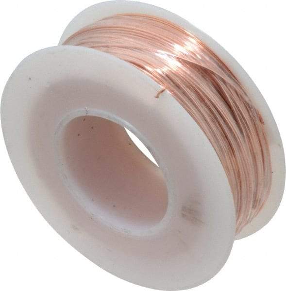 Made in USA - 24 Gage, 0.0201" Diameter x 198' Long, Bare, Copper Bus Bar Wire - Pure Copper (ASTM B3) - Exact Tool & Supply