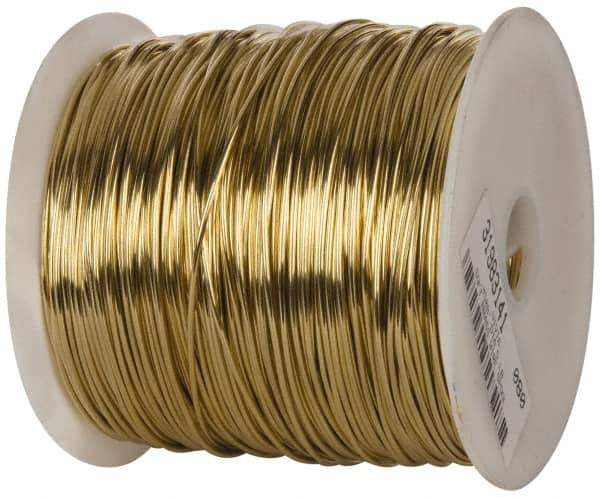 Made in USA - 16 Gage, 0.0508 Inch Diameter x 665 Ft. Long, Soft Brass Wire - 5 Lb. Shipping Weight - Exact Tool & Supply