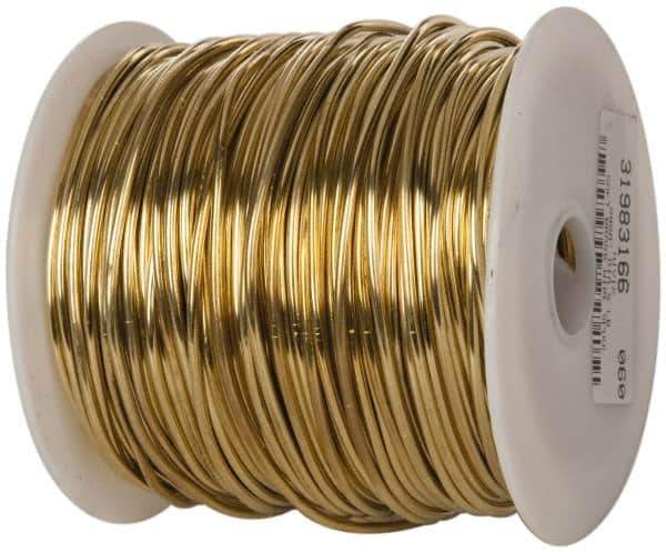 Made in USA - 12 Gage, 0.0808 Inch Diameter x 260 Ft. Long, Soft Brass Wire - 5 Lb. Shipping Weight - Exact Tool & Supply