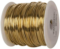 Made in USA - 12 Gage, 0.0808 Inch Diameter x 260 Ft. Long, Soft Brass Wire - 5 Lb. Shipping Weight - Exact Tool & Supply