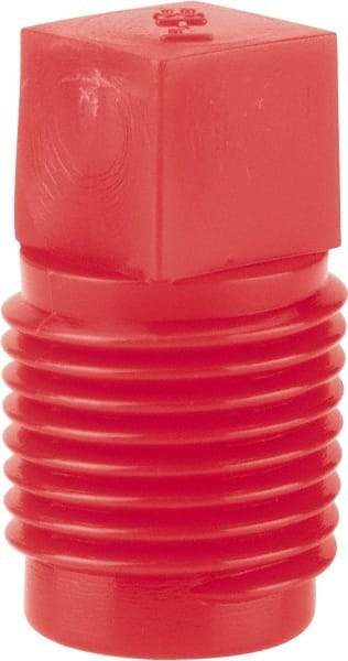 Caplugs - Square Head Plug - 1/8" OD, Polyethylene, Red - Exact Tool & Supply