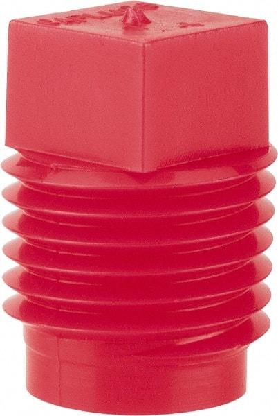 Caplugs - Square Head Plug - 1/4" OD, Polyethylene, Red - Exact Tool & Supply