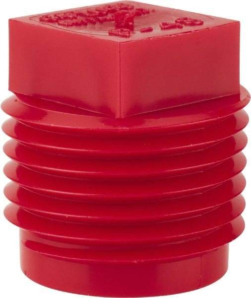 Caplugs - Square Head Plug - 1/2" OD, Polyethylene, Red - Exact Tool & Supply