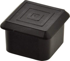 Caplugs - Square Head Plug - 1" OD, 1/2" Long, Polyethylene, Black - Exact Tool & Supply