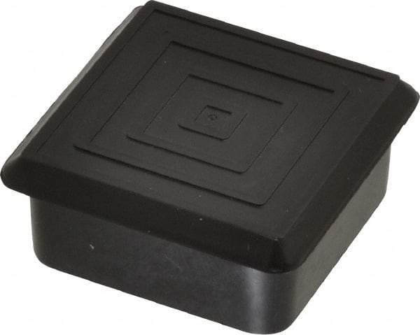 Caplugs - Square Head Plug - 1-1/2" OD, 1/2" Long, Polyethylene, Black - Exact Tool & Supply