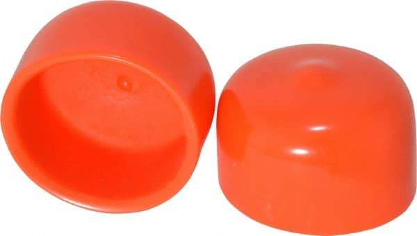 Caplugs - 7/8" ID, Stretchable Cap - 1/2" Long, Vinyl, Orange - Exact Tool & Supply