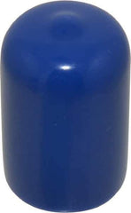 Caplugs - 5/8" ID, Stretchable Cap - 1" Long, Vinyl, Blue - Exact Tool & Supply