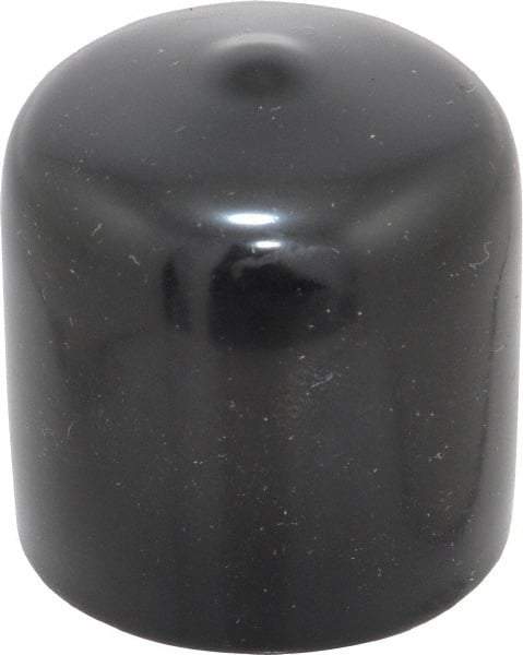 Caplugs - 1-1/16" ID, Stretchable Cap - 1" Long, Vinyl, Black - Exact Tool & Supply