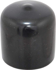 Caplugs - 1-1/16" ID, Stretchable Cap - 1" Long, Vinyl, Black - Exact Tool & Supply