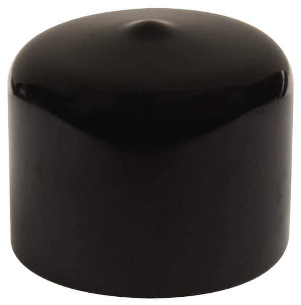 Caplugs - 1-3/8" ID, Stretchable Cap - 1" Long, Vinyl, Black - Exact Tool & Supply