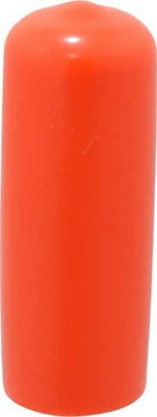 Caplugs - 1/2" ID, Stretchable Cap - 1-1/2" Long, Vinyl, Orange - Exact Tool & Supply