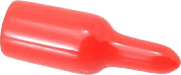 Caplugs - 3/8" ID, Pull-Tab Cap - Vinyl, Red - Exact Tool & Supply