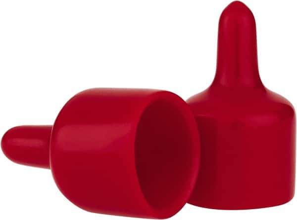 Caplugs - 7/8" ID, Pull-Tab Cap - Vinyl, Red - Exact Tool & Supply