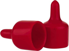 Caplugs - 7/8" ID, Pull-Tab Cap - Vinyl, Red - Exact Tool & Supply