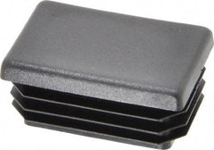 Caplugs - Rectangular Head Plug - 1 x 1-1/2" OD, 1" Long, Polyethylene, Black - Exact Tool & Supply