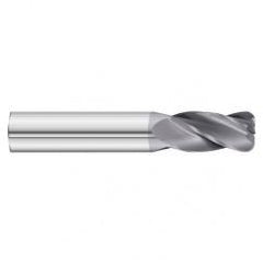1" Dia. x 4 Overall Length 4-Flute .015 C/R Solid Carbide SE End Mill-Round Shank-Center Cut-TiAlN - Exact Tool & Supply