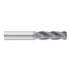 1/8 Dia. x 3 Overall Length 4-Flute .015 C/R Solid Carbide SE End Mill-Round Shank-Center Cut-TiAlN - Exact Tool & Supply