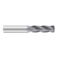 1/8 Dia. x 3 Overall Length 4-Flute .010 C/R Solid Carbide SE End Mill-Round Shank-Center Cut-TiAlN - Exact Tool & Supply