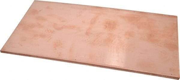 Value Collection - 1/4 Inch Thick x 6 Inch Wide x 12 Inch Long, Copper Sheet - Alloy 110 - Exact Tool & Supply