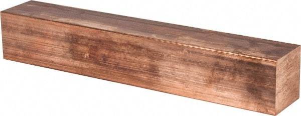 Value Collection - 2 Inch Square x 12 Inch Long, Copper Square Bar - Alloy 110, Electrical Grade - Exact Tool & Supply
