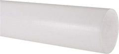 Made in USA - 2' Long, 2-1/2" Diam, PTFE (Virgin) Plastic Rod - White - Exact Tool & Supply