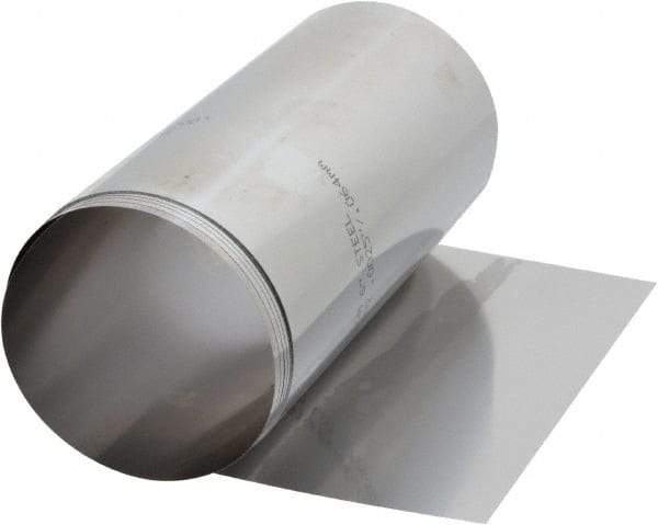 Made in USA - 100 Inch Long x 6 Inch Wide x 0.0025 Inch Thick, Roll Shim Stock - Steel - Exact Tool & Supply