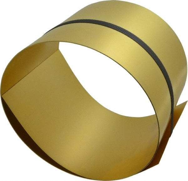 Made in USA - 5 Ft. Long x 6 Inch Wide x 0.02 Inch Thick, Roll Shim Stock - Brass - Exact Tool & Supply