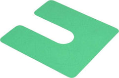 Made in USA - 20 Piece, 4" Wide x 4" Long Plastic Slotted Shim - Green - Exact Tool & Supply