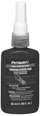 Permatex - 50 mL Bottle, Red, High Strength Liquid Threadlocker - Series 272, 24 hr Full Cure Time, Hand Tool, Heat Removal - Exact Tool & Supply