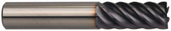 Guhring - 5/16", 13/16" LOC, 5/16" Shank Diam, 2-1/2" OAL, 6 Flute, Solid Carbide Square End Mill - Single End, FIREX Finish, Spiral Flute, 44/45/46° Helix, Centercutting, Right Hand Cut, Right Hand Flute, Series 3115 - Exact Tool & Supply