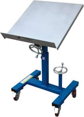 Vestil - Work Table - Steel, Fixed Leg, Blue/Gray, 24-1/16" Long x 24-1/16" Deep x 34" High - Exact Tool & Supply