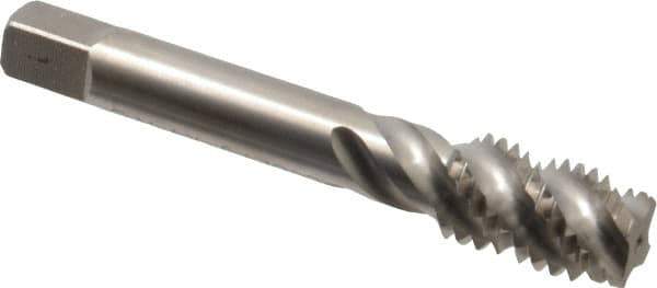 Balax - 5/8-11 UNC 4 Flute 3B Modified Bottoming Spiral Flute Tap - Powdered Metal, Bright Finish, 3-13/16" OAL, Right Hand Flute, Right Hand Thread, H3, Series BX200 - Exact Tool & Supply