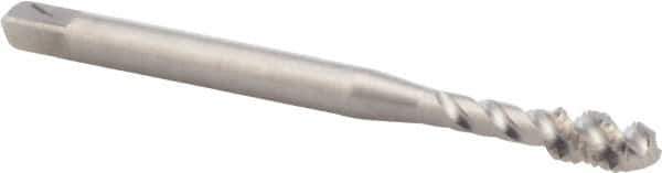 Balax - #4-40 UNC, 3 Flute, 45° Helix, Modified Bottoming Chamfer, Bright Finish, Spiral Flute STI Tap - Right Hand Flute, 1-7/8" OAL, 0.141" Shank Diam, 0.56" Thread Length - Exact Tool & Supply