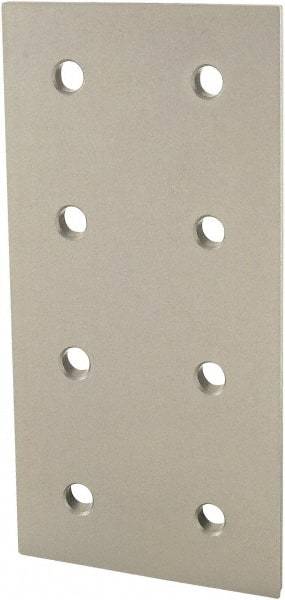 80/20 Inc. - 80mm Wide, Open Shelving 8 Hole Joining Strip - Aluminum, Clear Anodized Finish, 160mm Long, Use with 40 Series & Bolt Kit 75-3422 - Exact Tool & Supply
