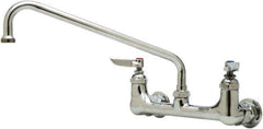 T&S Brass - Wall Mount, Kitchen Faucet without Spray - Swivel Base Faucet, Lever Handle, Low Spout, No Drain - Exact Tool & Supply