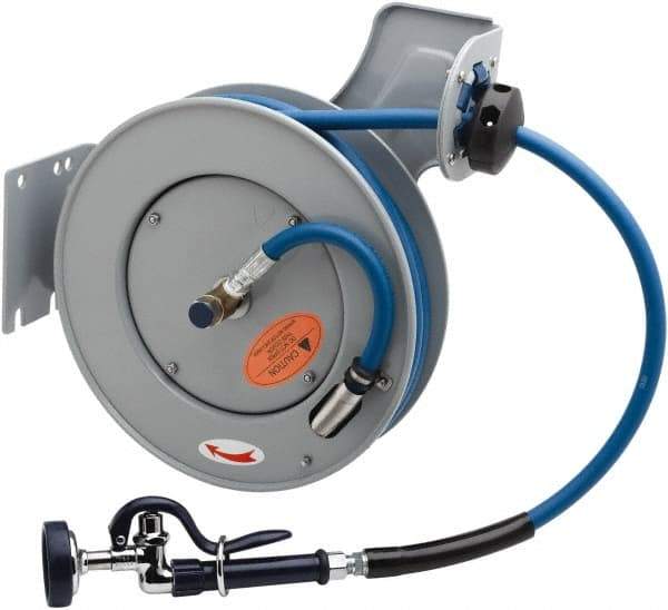 T&S Brass - 35' Spring Retractable Hose Reel - 300 psi, Hose Included - Exact Tool & Supply