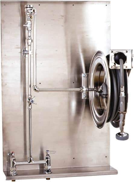 T&S Brass - 30' Spring Retractable Hose Reel - 300 psi, Hose Included - Exact Tool & Supply