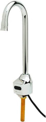 T&S Brass - Deck Plate Mounted Electronic User Adjustable Temperature Control Mixer Faucet - Powered by 120 Volt AC/DC, Gooseneck Spout, Single Hole Mounting Centers - Exact Tool & Supply