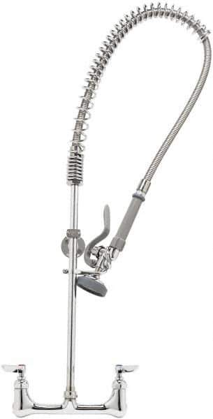 T&S Brass - No Spout, 2 Way Design, Wall Mount, Wall Pre Rinse Faucet Assembly - Lever Handle - Exact Tool & Supply