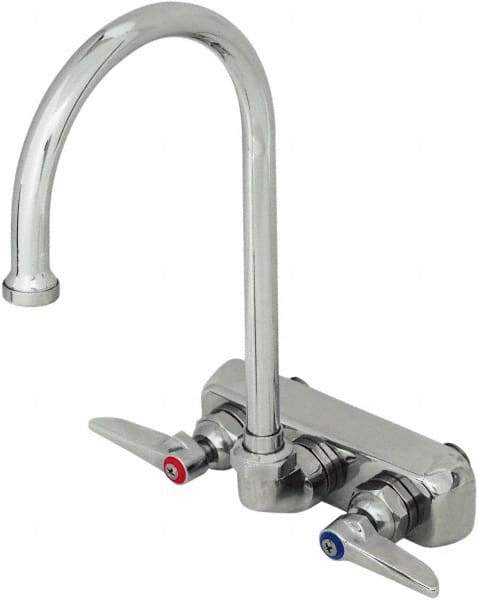 T&S Brass - Standard, 2 Way Design, Wall Mount, Workboard Wall Mount Faucet - 8-3/4 Inch Spout, Lever Handle - Exact Tool & Supply