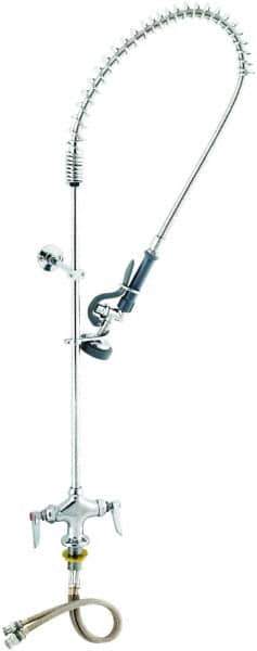 T&S Brass - Riser with Spring Guide, 2 Way Design, Deck Mount, Deck Pre Rinse Faucet Assembly - Lever Handle - Exact Tool & Supply