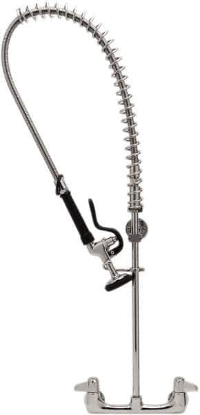 T&S Brass - Riser with Spring Guide, 2 Way Design, Wall Mount, Pre Rinse Faucet Assembly - Lever Handle - Exact Tool & Supply