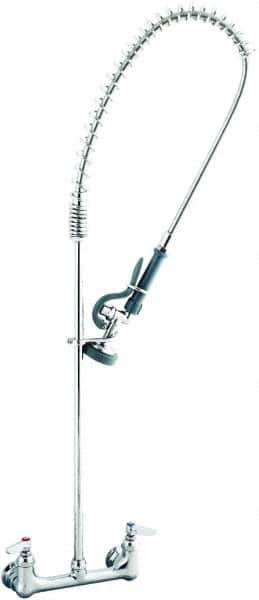 T&S Brass - No Spout, 2 Way Design, Wall Mount, Wall Pre Rinse Faucet Assembly - Lever Handle - Exact Tool & Supply