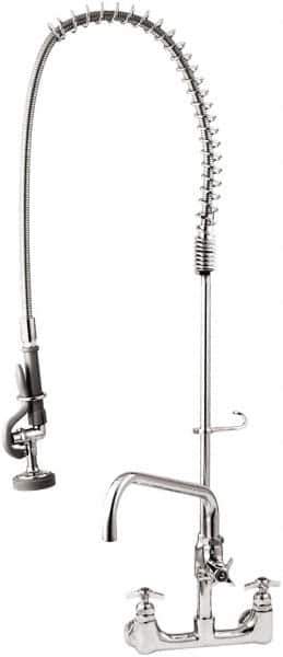 T&S Brass - Riser with Spring Guide, 2 Way Design, Wall Mount, Industrial Sink Faucet - Lever Handle - Exact Tool & Supply