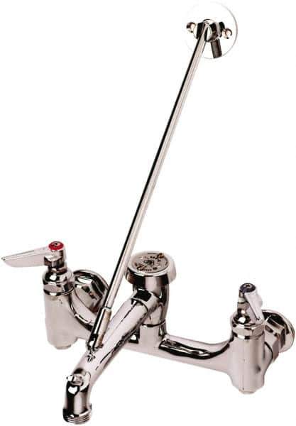 T&S Brass - Standard with Hose Thread, 2 Way Design, Wall Mount, Laundry Faucet - Lever Handle - Exact Tool & Supply