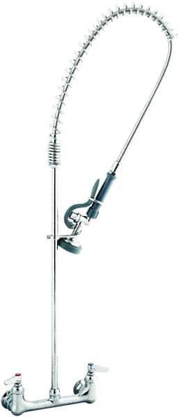 T&S Brass - No Spout, 2 Way Design, Wall Mount, Wall Pre Rinse Faucet Assembly - Lever Handle - Exact Tool & Supply